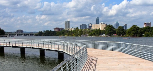 A section of the new boardwalk overlooking downtown Austin.