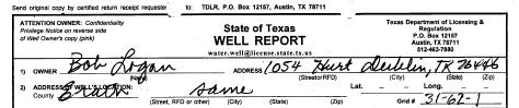 Water Well Log - Address